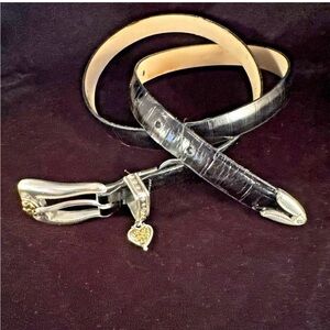 Vintage Brighton Black Croc Women’s Belt L/34